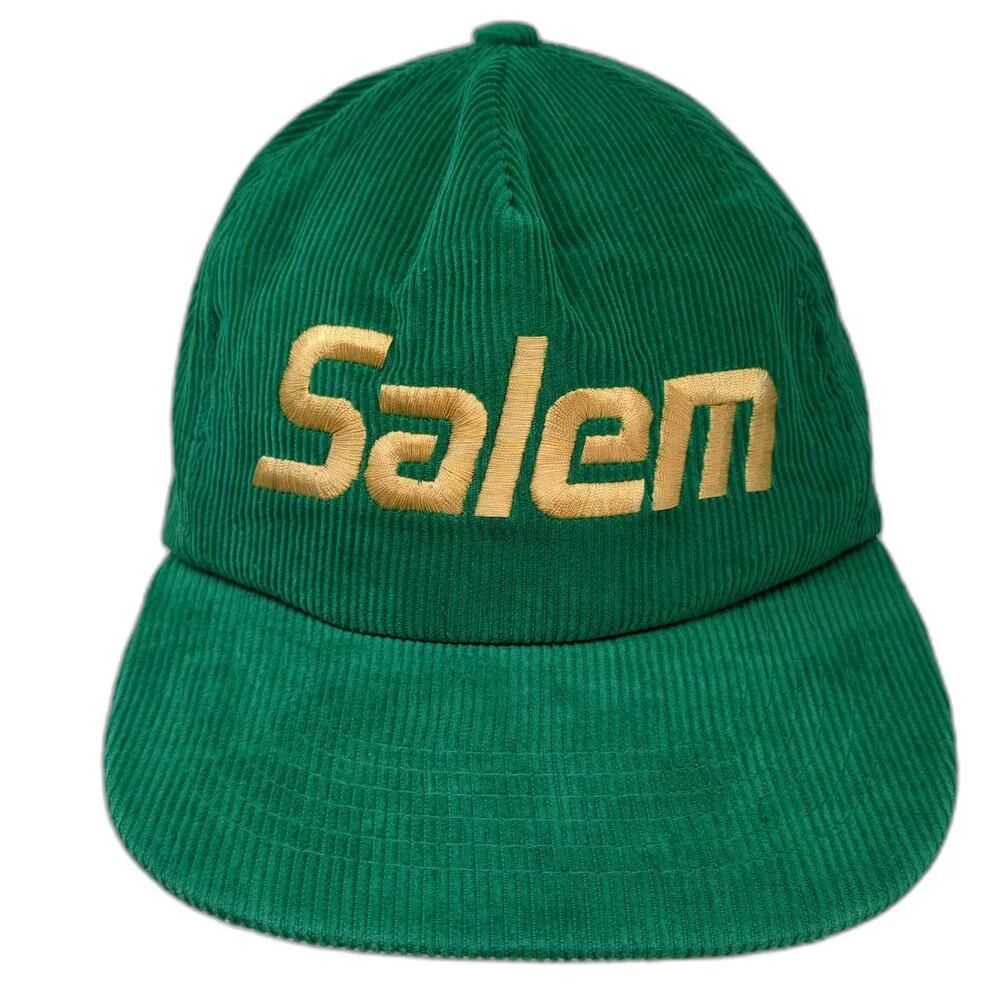 Gold Medal Salem 5 Panel Cap Green Gold Corduroy Hat OS Adjustable Snapback